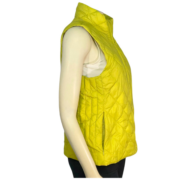 3-FOR-$30 Loft Sz M Quilted Puffy Vest Full Zip w/Pockets Lined Apple Green - Picture 2 of 8
